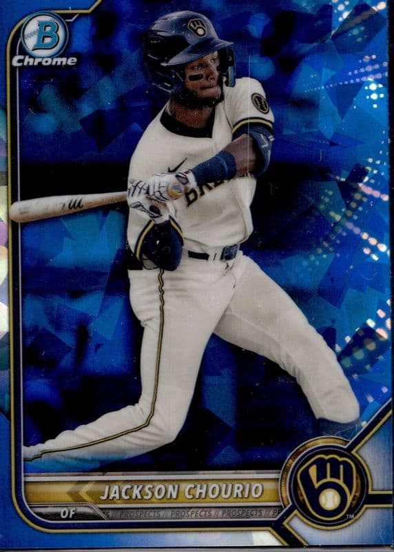 Jackson Chourio 2022 bowman Bowman Draft Sapphire Edition Chrome