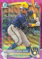 Jesus Made 2025 bowman Bowman Chrome Prospects - Aqua X-Fractor (1st) example 1