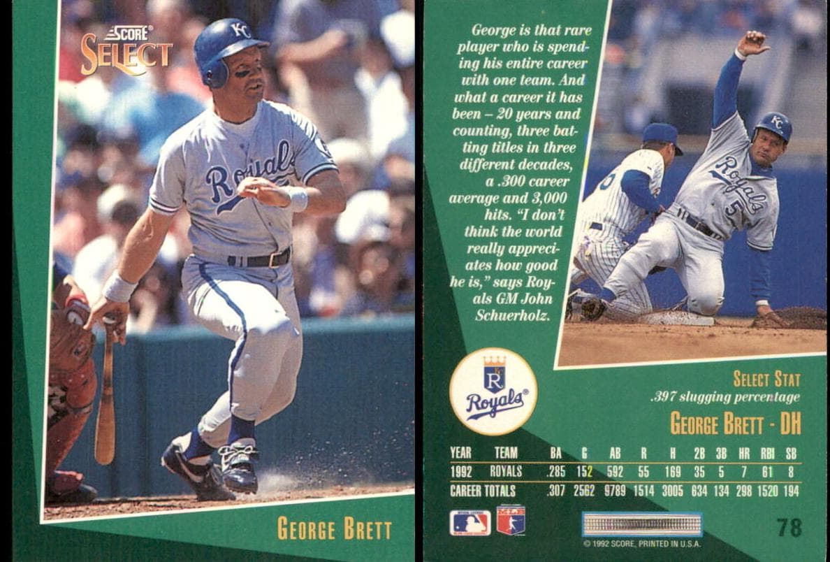 George Brett 1993 panini Select