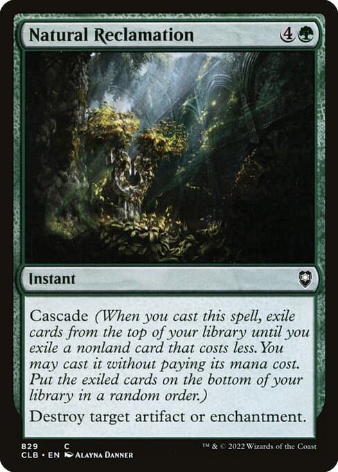 Natural Reclamation 2022 Magic: The Gathering Commander Legends: Battle for Baldur's Gate