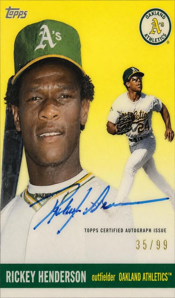Rickey Henderson 2022 topps Topps Clearly Authentic