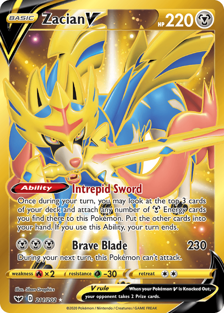 Zacian V 2020 Pokemon Sword & Shield