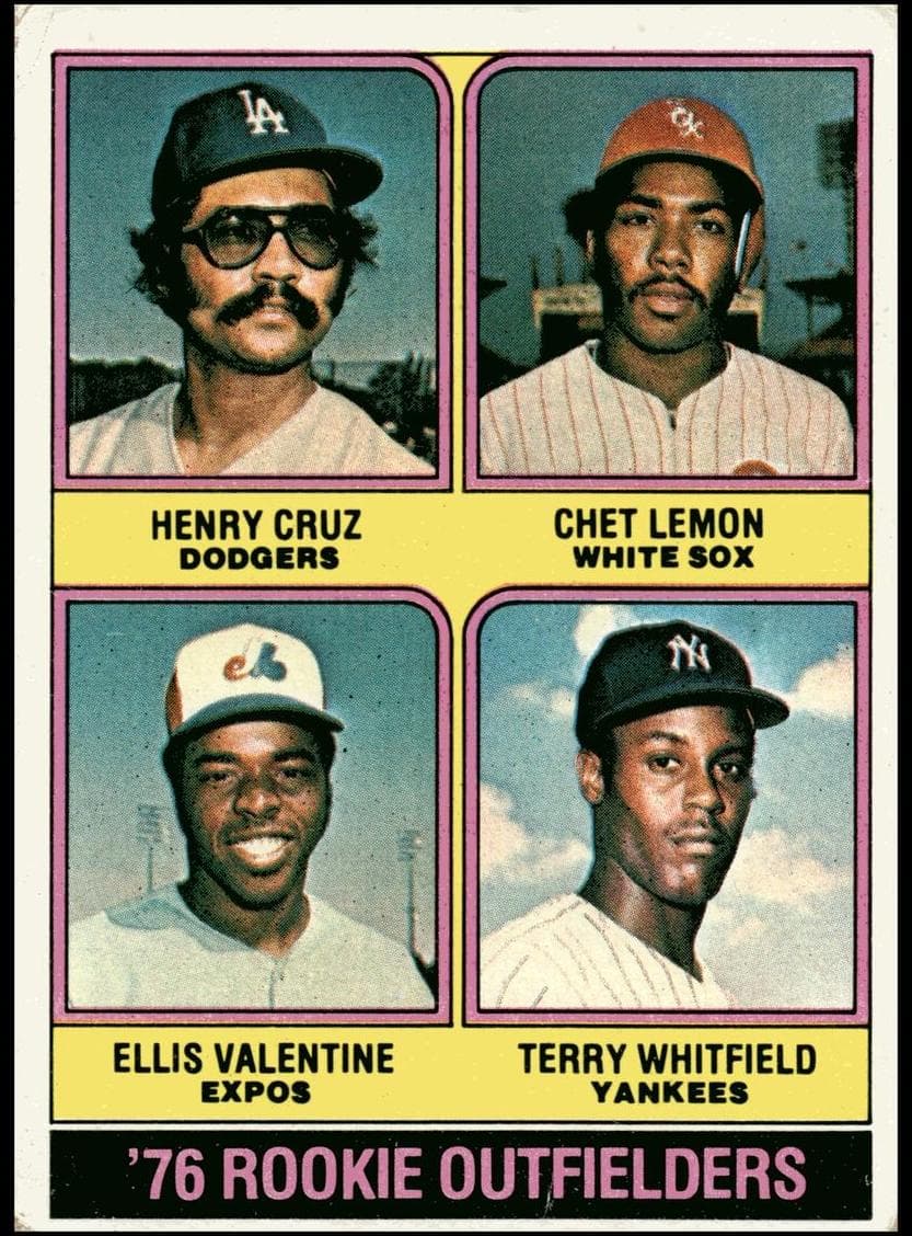 1976 Rookie Outfielders (Henry Cruz / Chet Lemon / Ellis Valentine / Terry Whitfield) #590