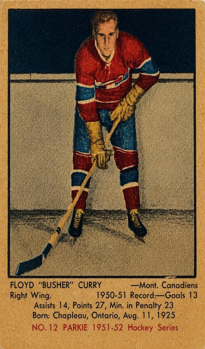 Floyd "Busher" Curry 1951 Parkhurst