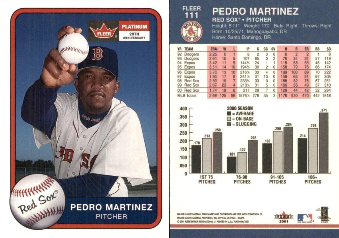 Pedro Martinez 2001 fleer Fleer Platinum