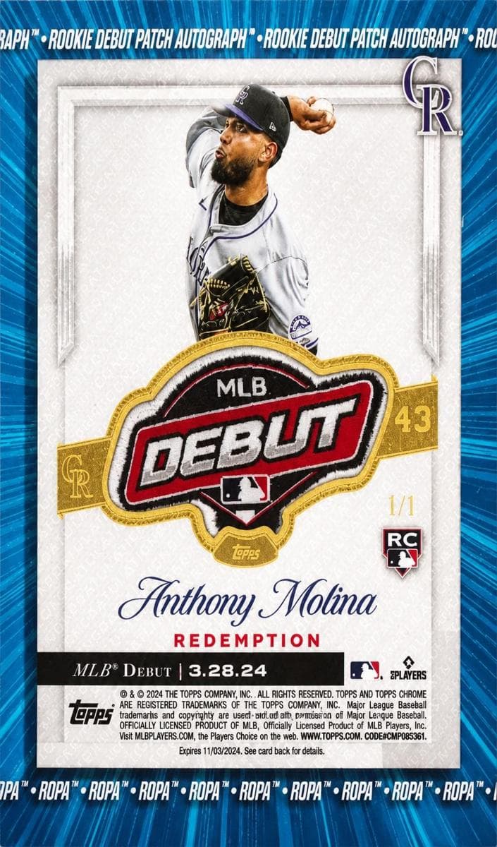 Anthony Molina trading card