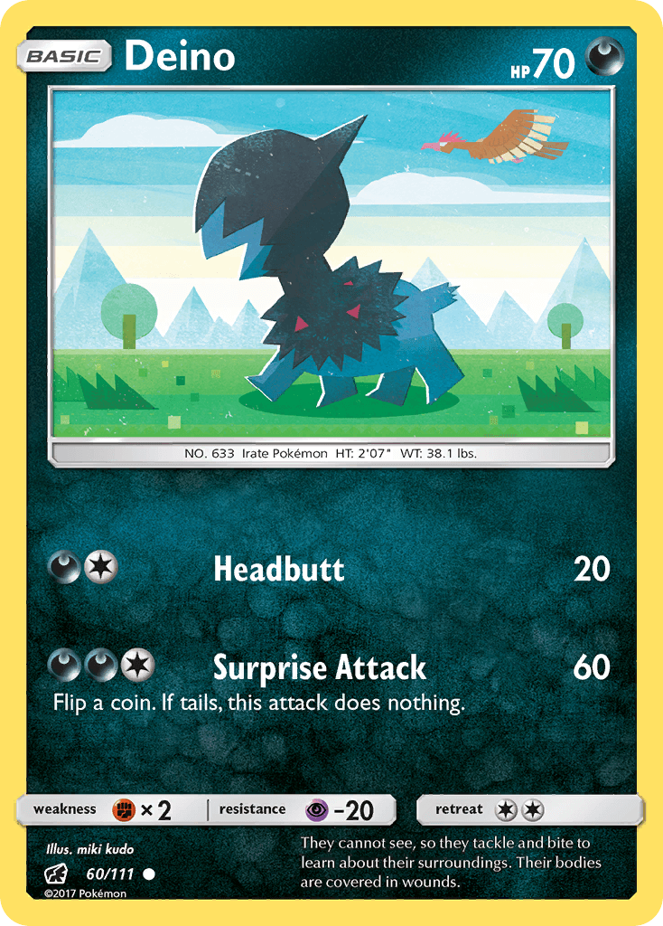 Deino 2017 Pokemon Crimson Invasion Reverse Holo