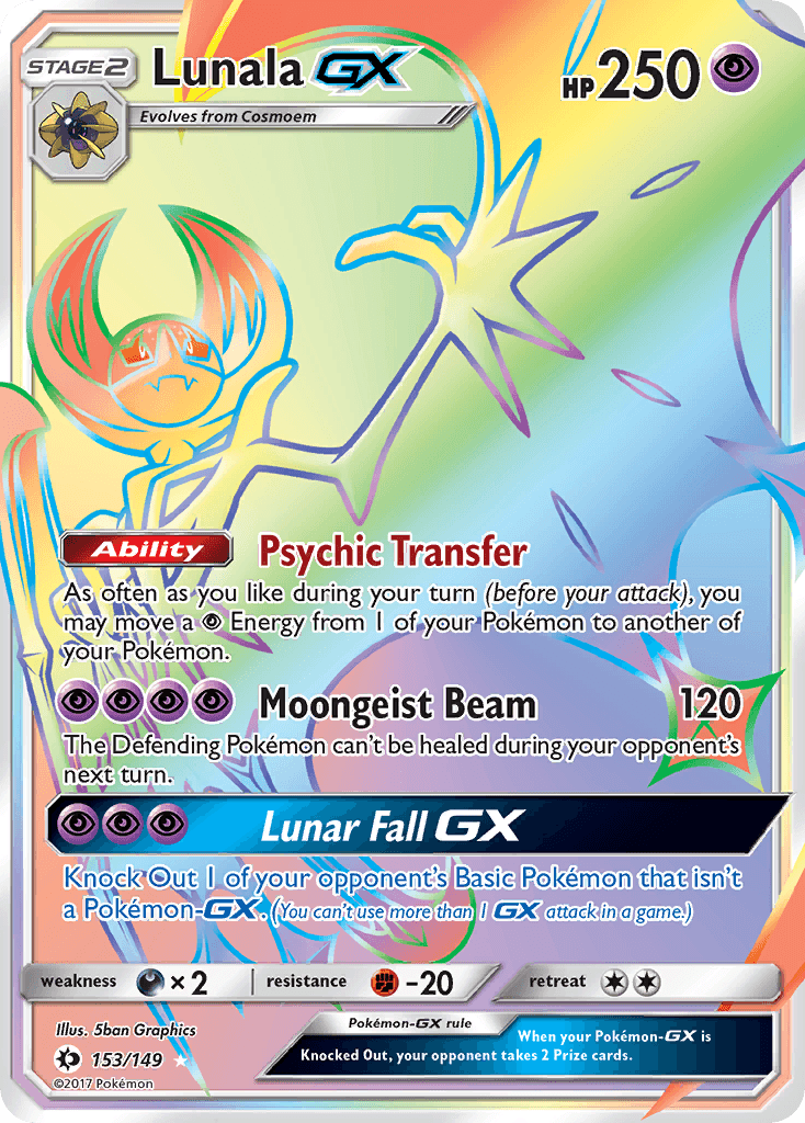Lunala GX 2017 Pokemon Sun & Moon