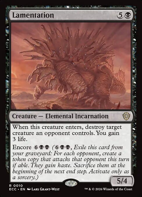 Lamentation 2026 Magic: The Gathering Lorwyn Eclipsed Commander Extended Art