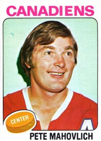 Pete Mahovlich 1975 topps O-Pee-Chee