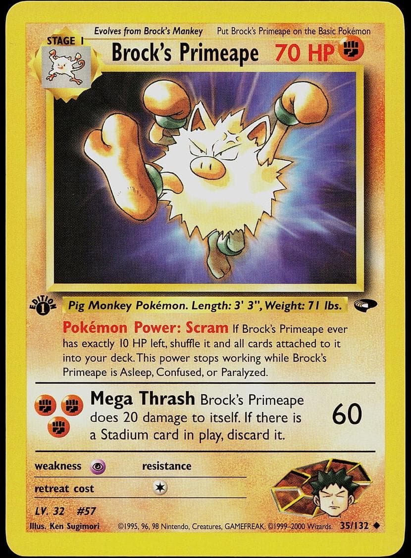 Brock's Primeape trading card