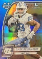 Omarion Hampton 2024 bowman Bowman Chrome University Sapphire Edition Base (1st)