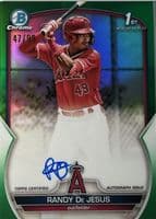 Randy De Jesus 2023 bowman Bowman Chrome Prospect Auto - Green Refractor (1st)