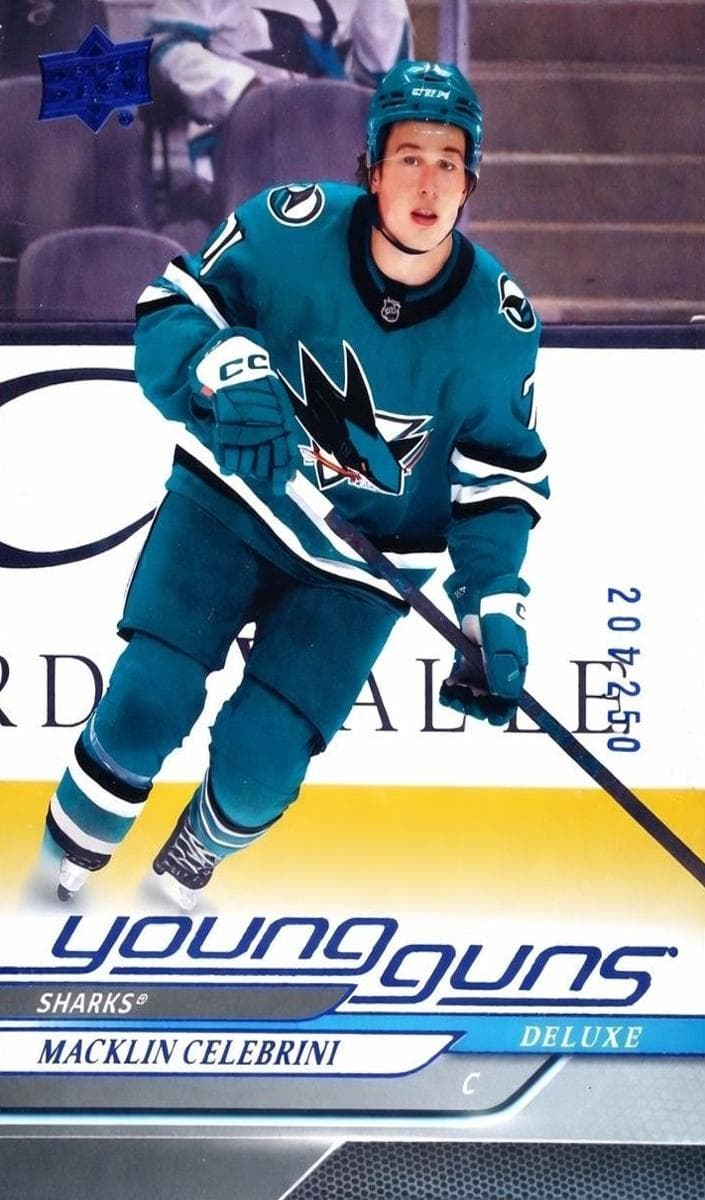 Macklin Celebrini trading card