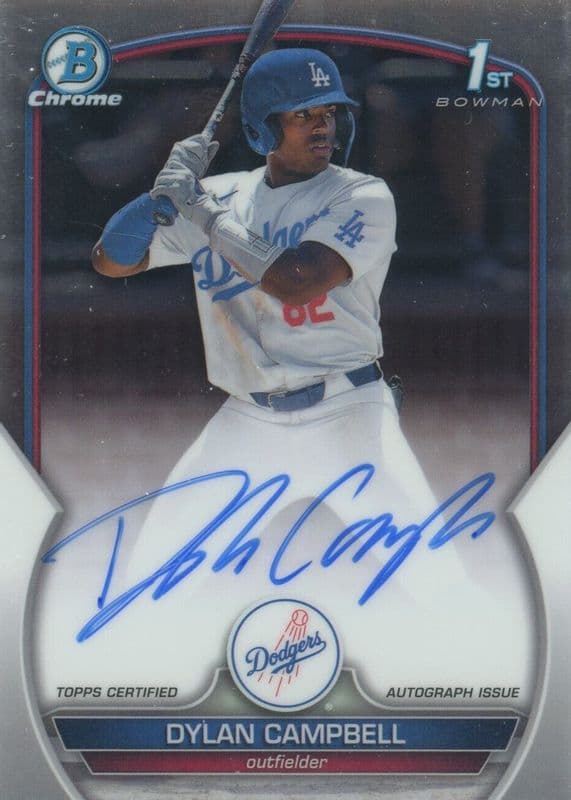 Dylan Campbell 2023 bowman Bowman Draft Chrome Prospect Auto (1st)