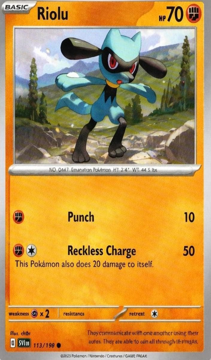 Riolu trading card