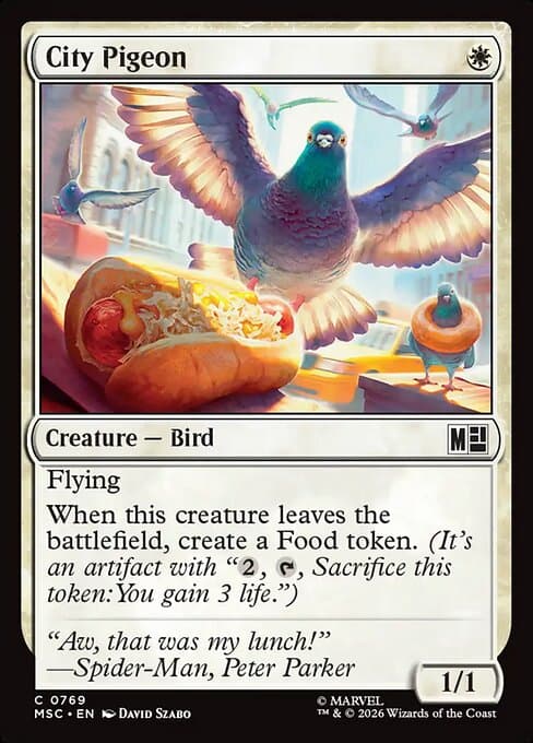 City Pigeon 2025 Magic: The Gathering Marvel Spider-Man Foil