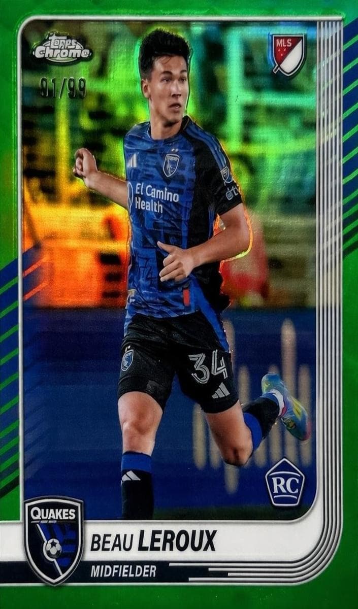 Beau Leroux 2025 Chrome Mls rookie card