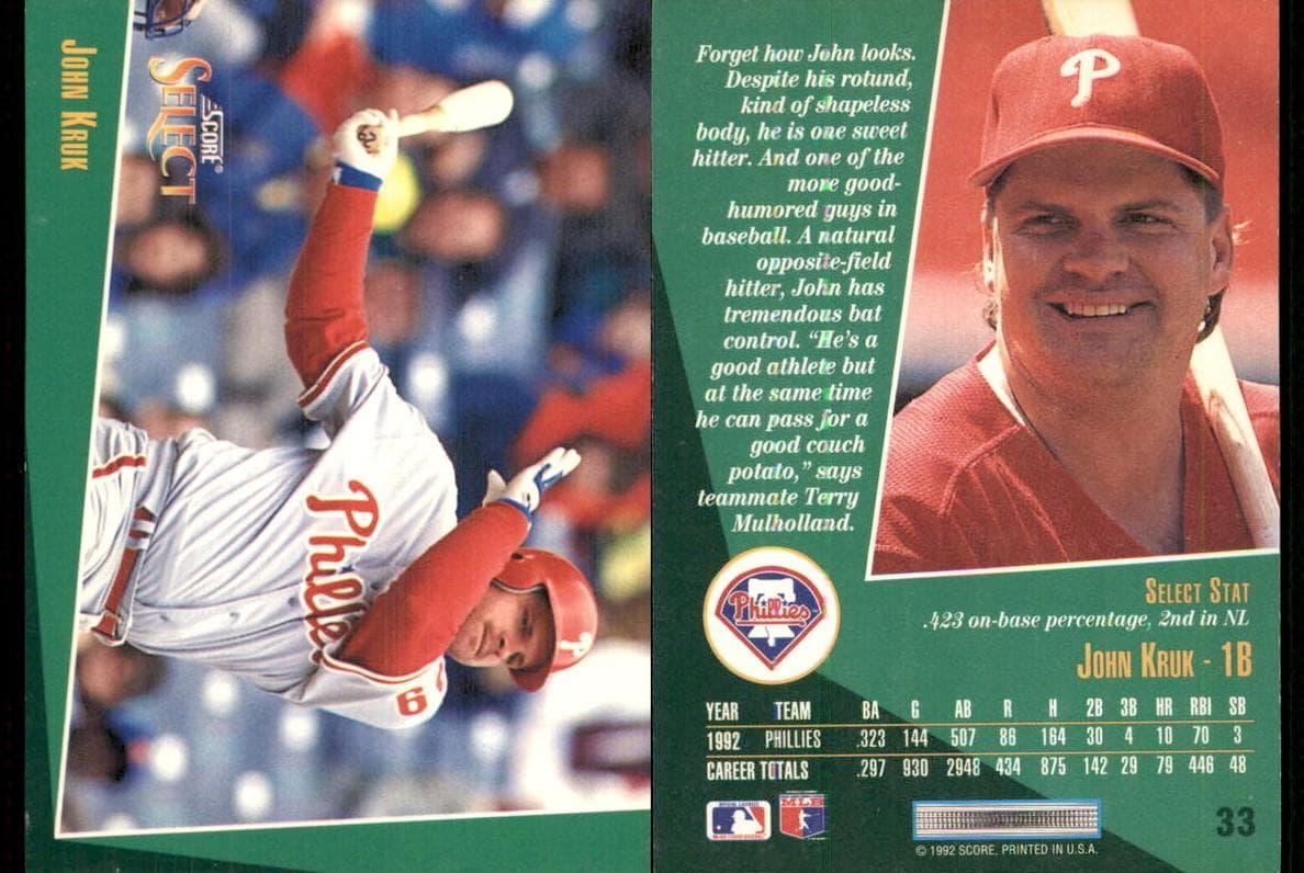 John Kruk 1993 panini Select