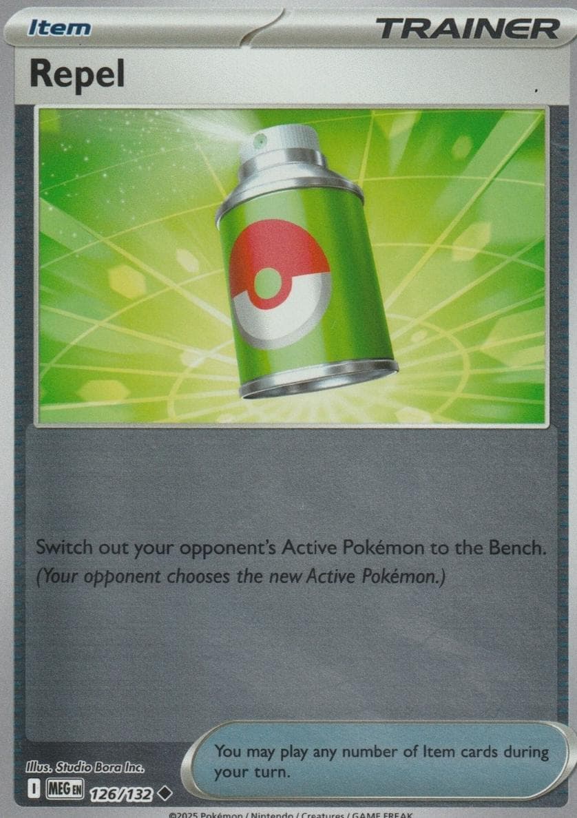 Repel trading card
