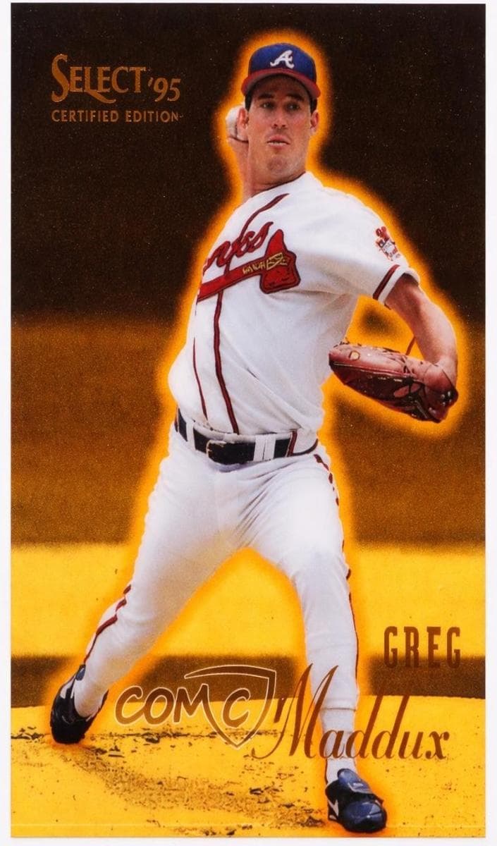 Greg Maddux 1995 panini Certified Baseball Mirror Gold