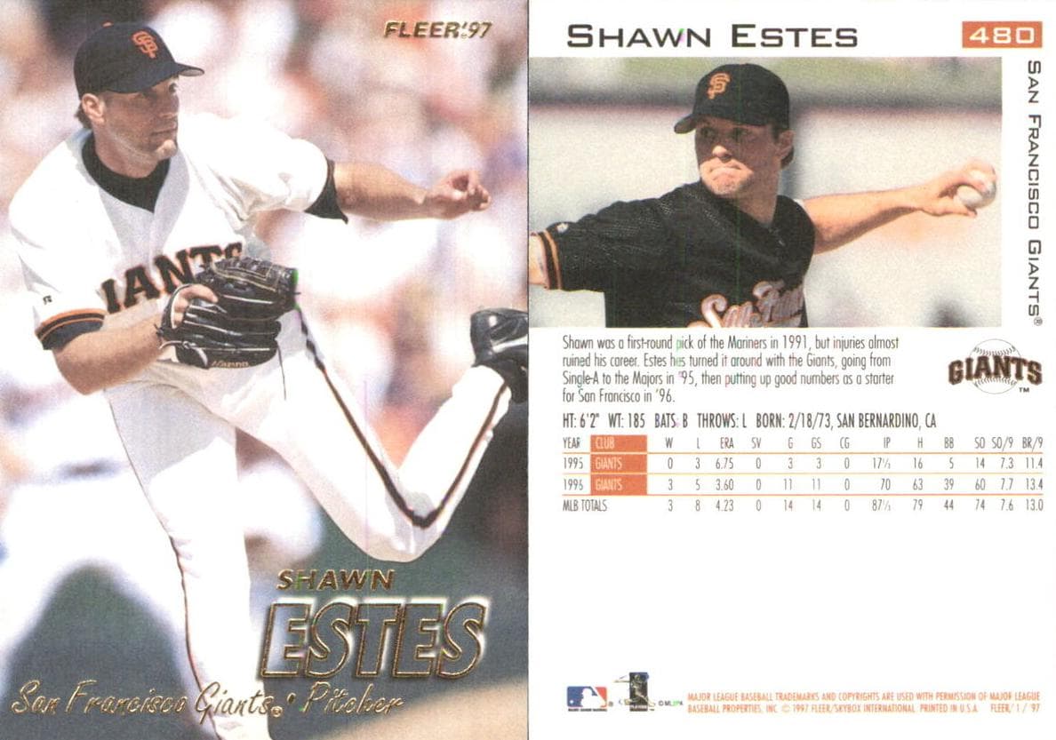 Shawn Estes 1997 fleer Fleer