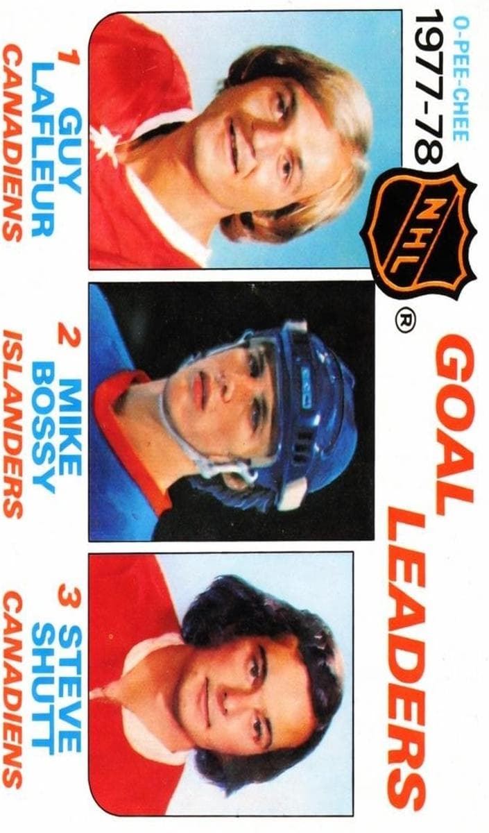 1977-78 Goal Leaders (Guy Lafleur / Mike Bossy / Steve Shutt) #63