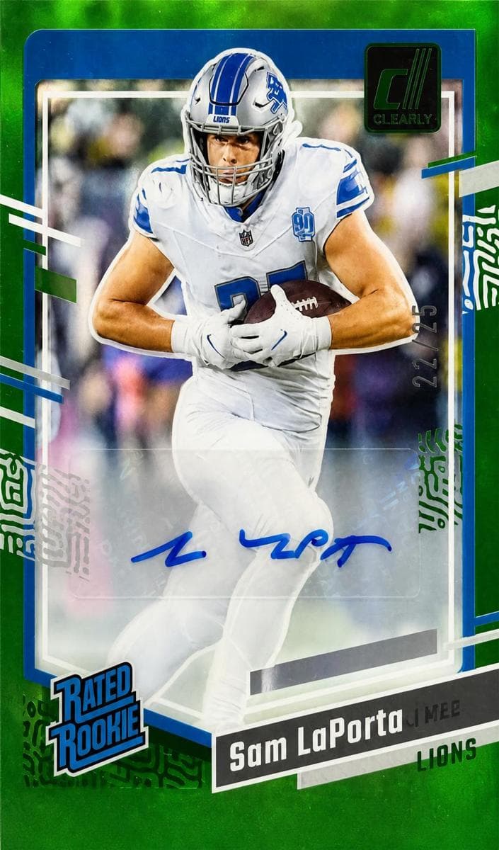 Sam LaPorta 2023 panini Clearly Donruss