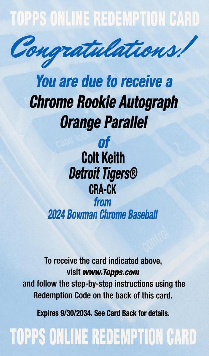 Colt Keith 2024 bowman