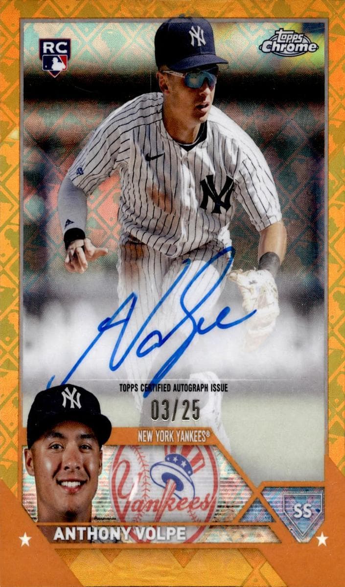 Anthony Volpe 2023 topps Topps Chrome Logofractor Edition