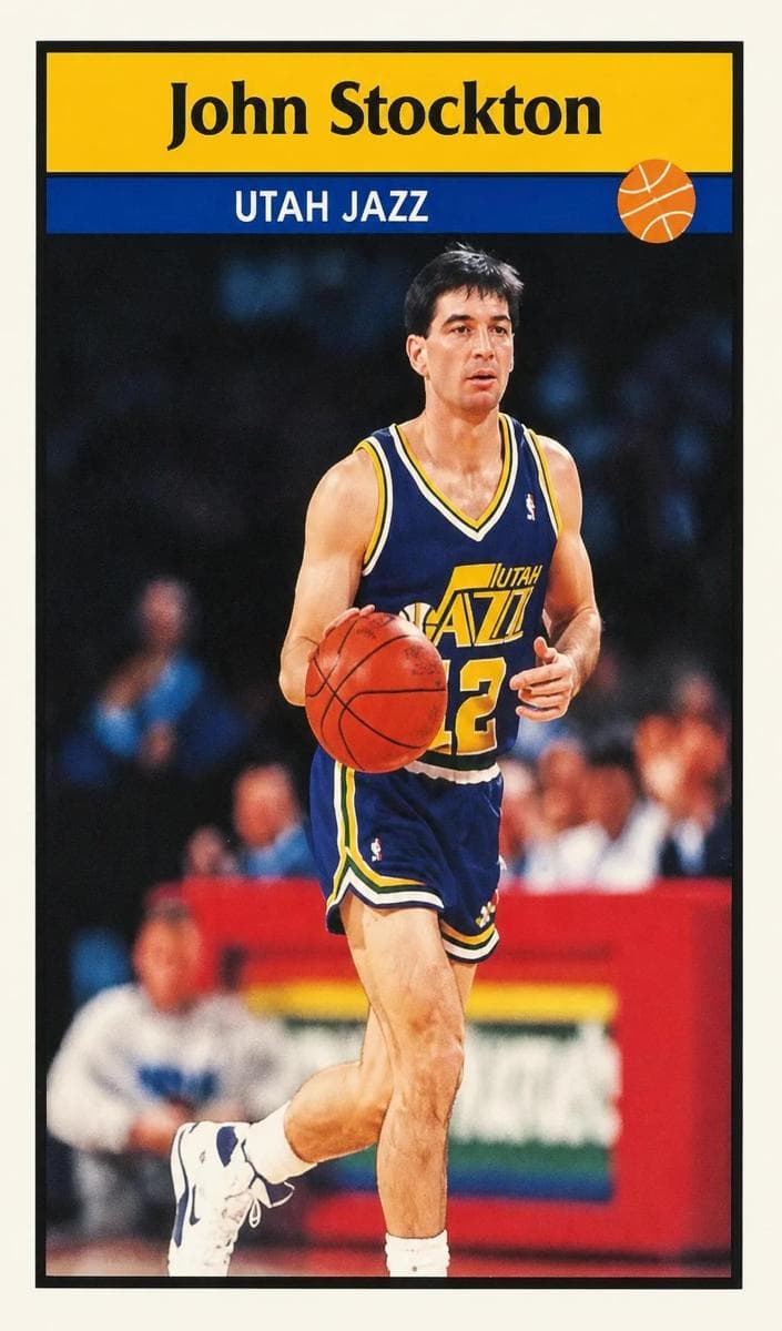 John Stockton 1991 panini Hoops