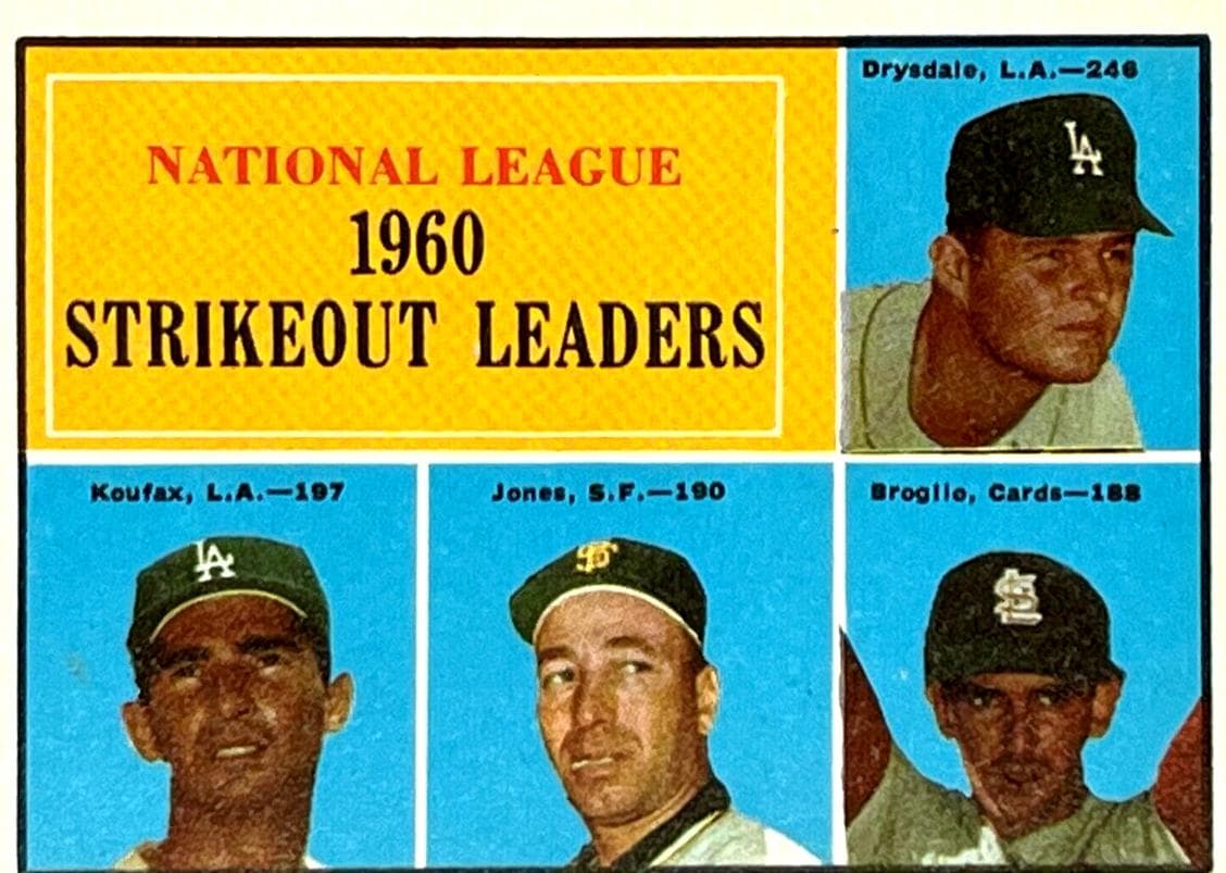 National League 1960 Strikeout Leaders (Don Drysdale / Sandy Koufax / Sam Jones / Ernie Broglio) #49