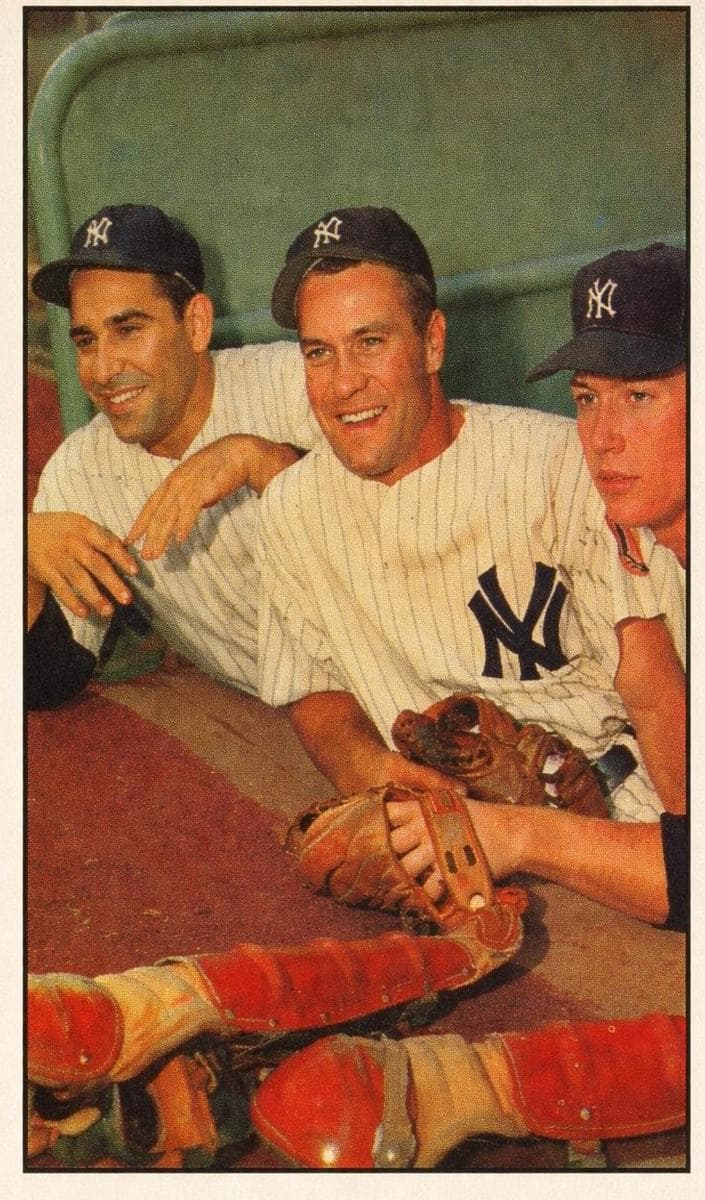 Hank Bauer / Yogi Berra / Mickey Mantle 1953 bowman Bowman Color
