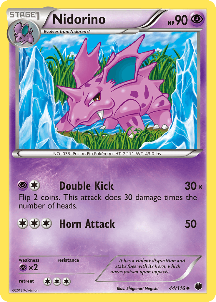 Nidorino 2013 Pokemon Plasma Freeze Reverse Holo