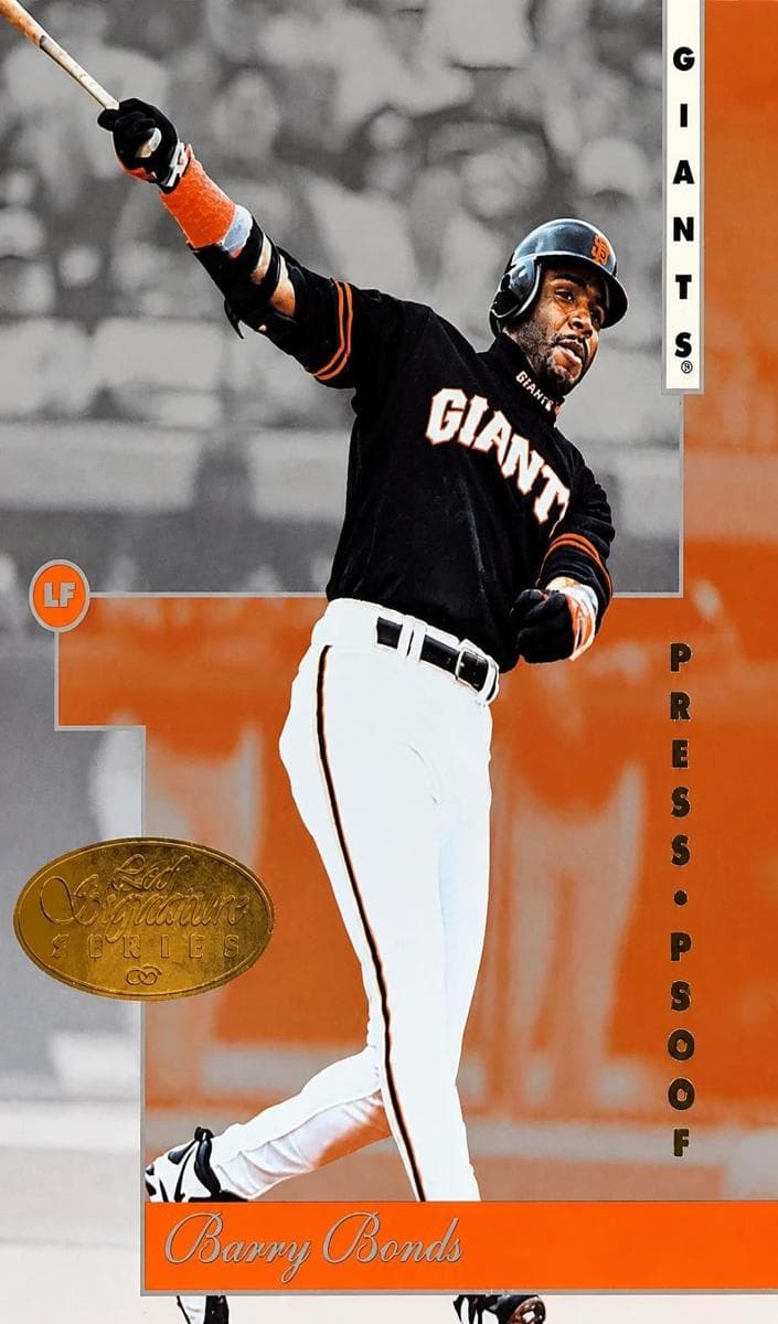 Barry Bonds 1996 leaf Signature Series Baseball Gold Press Proof
