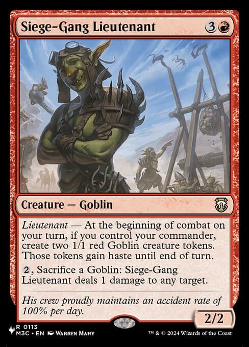 Siege-Gang Lieutenant 2024 Magic: The Gathering Modern Horizons 3 Commander