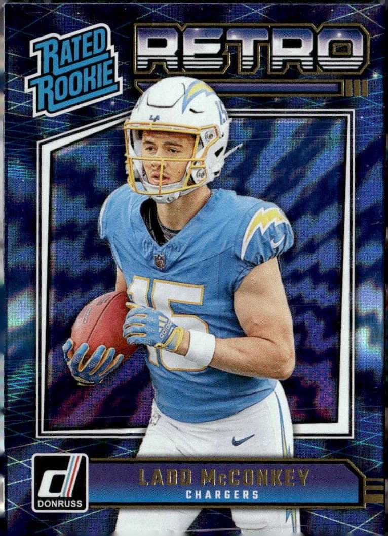 Ladd McConkey 2024 panini Donruss Rated Rookies Retro example 1