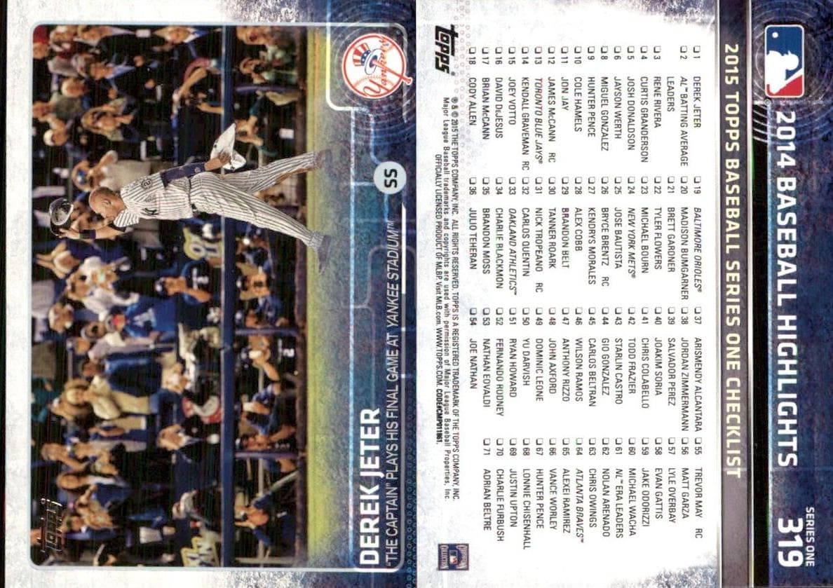 Derek Jeter 2015 topps Topps