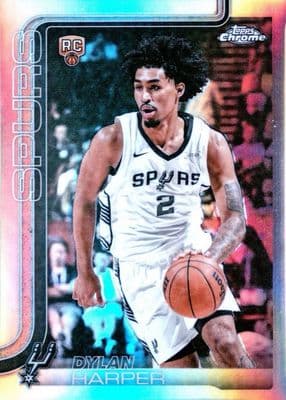 Dylan Harper 2025 topps Topps Chrome Aqua Refractor example 1