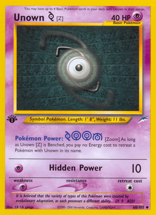 Unown Z 2002 Pokemon Neo Destiny