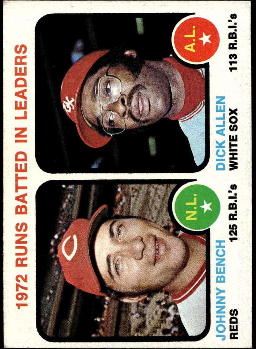 1972 Runs Batted In Leaders (Johnny Bench / Dick Allen) #63