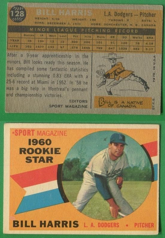 Bill Harris 1960 topps Topps