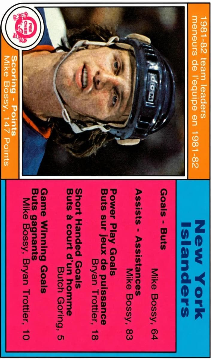 Mike Bossy 1982 topps O-Pee-Chee