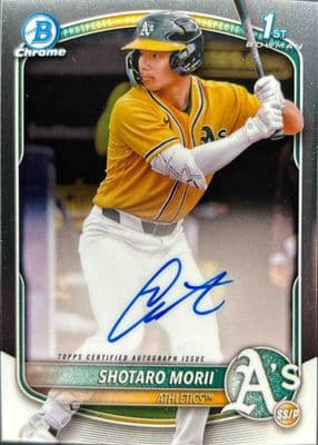 Shotaro Morii 2025 bowman Bowman Chrome Prospect Auto (1st)