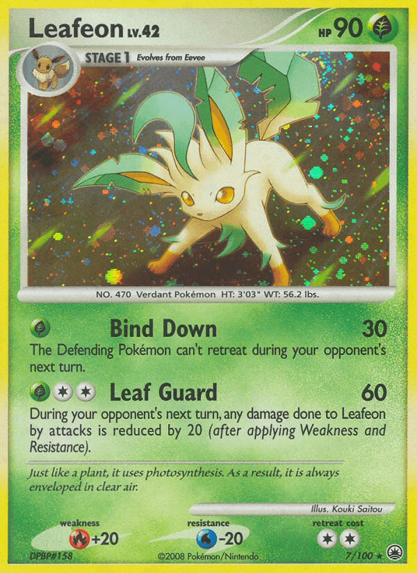 Leafeon 2008 Pokemon Majestic Dawn Reverse Holo