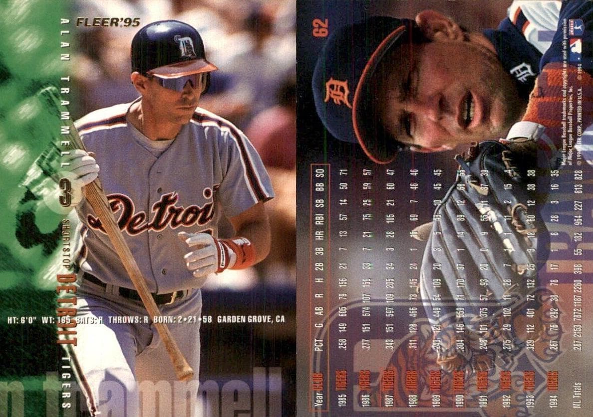 Alan Trammell 1995 fleer