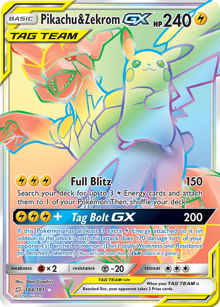 Pikachu & Zekrom GX #184