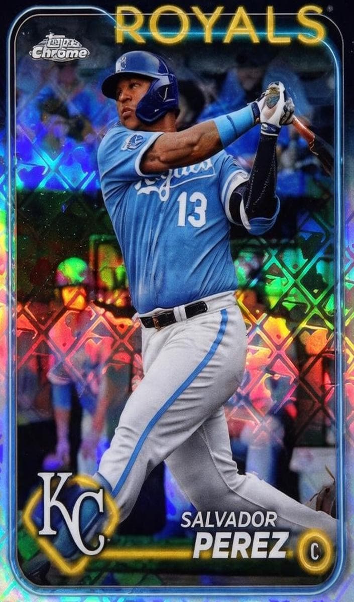 Salvador Perez 2024 topps Topps Chrome Logofractor Edition