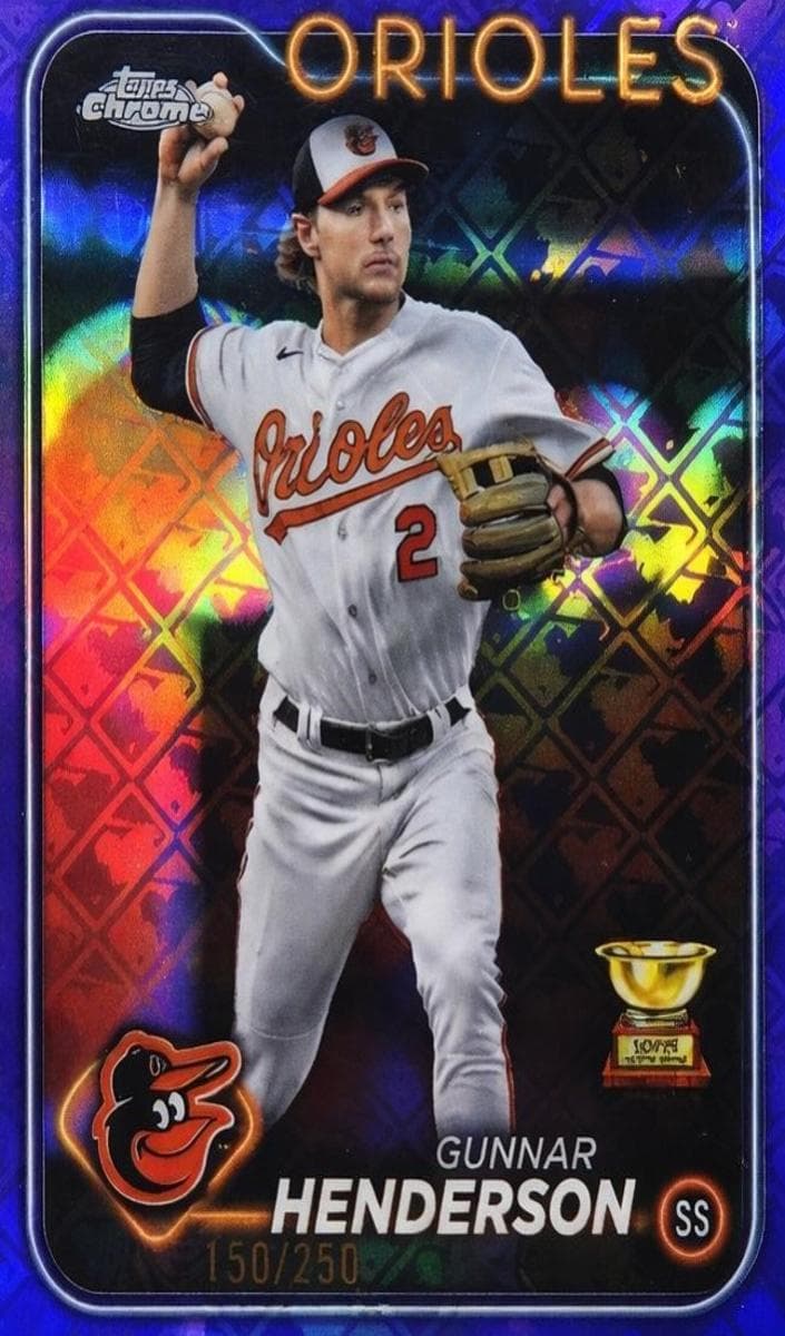 Gunnar Henderson 2024 topps Topps Chrome Logofractor Edition