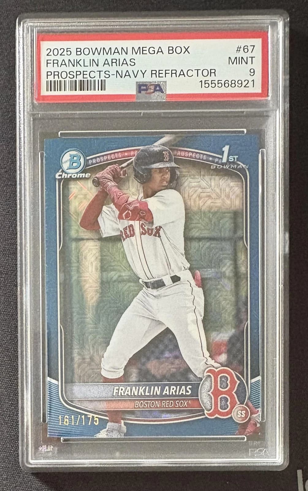 Franklin Arias 2025 bowman Bowman Chrome Prospects - Aqua X-Fractor (1st) example 1